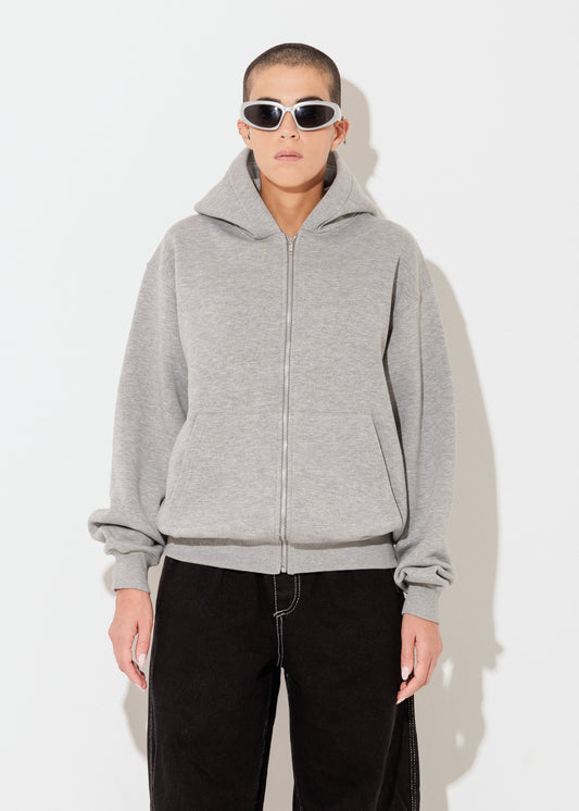 Perfect Hoodie Zip - Grigio Mélange - Unisex