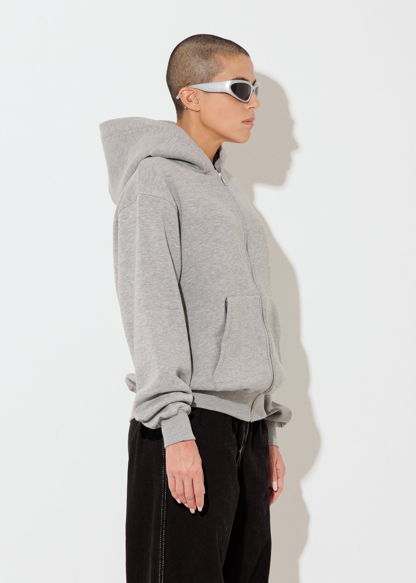 Perfect Hoodie Zip - Grigio Mélange - Unisex