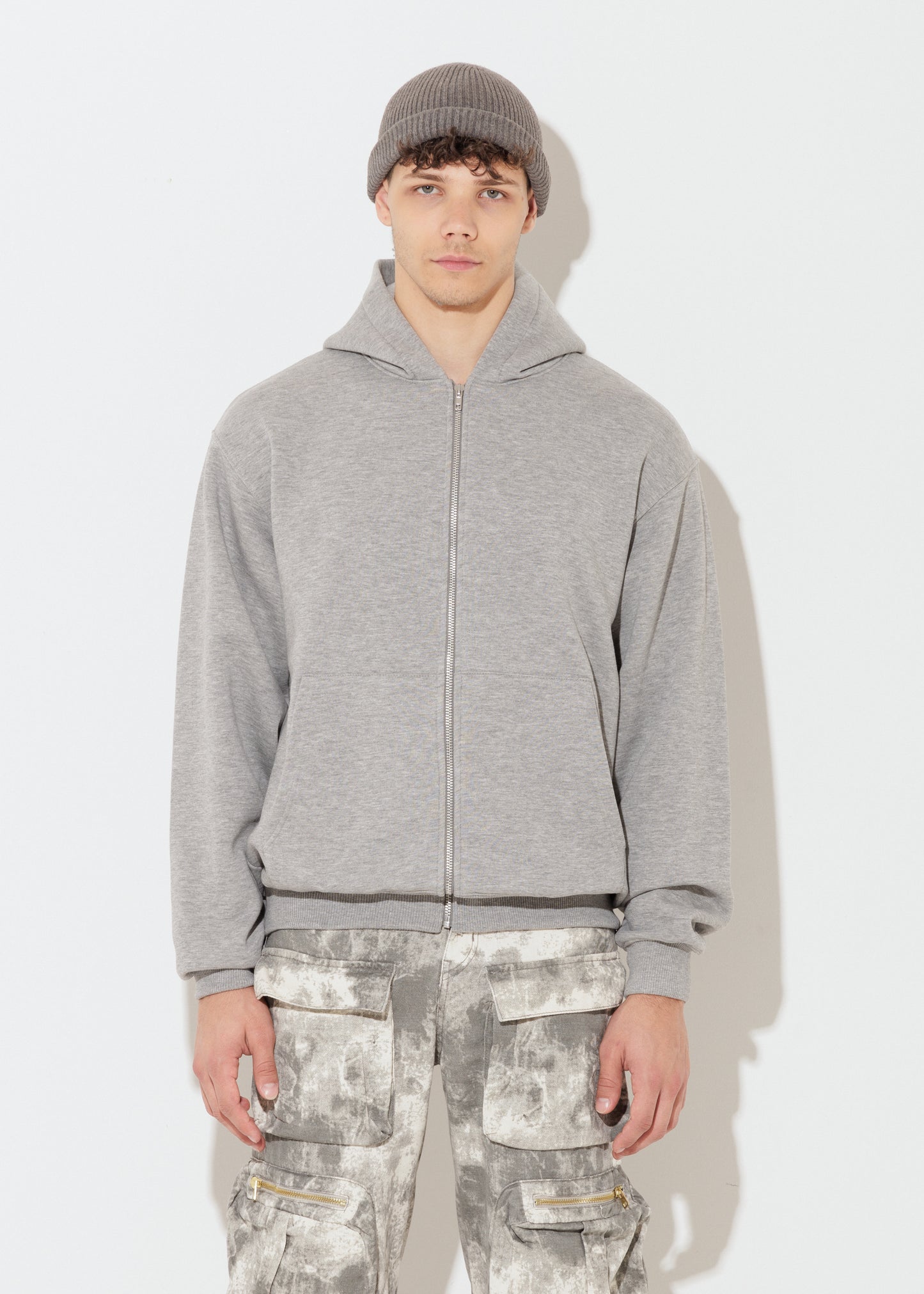 Perfect Hoodie Zip - Grigio Mélange - Unisex