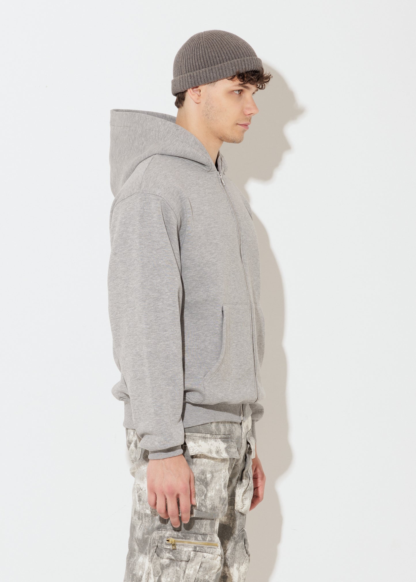 Perfect Hoodie Zip - Grigio Mélange - Unisex